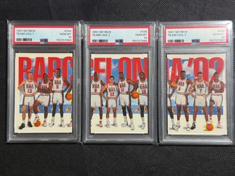 1991 SKYBOX USA DREAM TEAM SET 544, 545, 546 JORDAN BIRD CONSECUTIVE PSA 10 🔥🔥