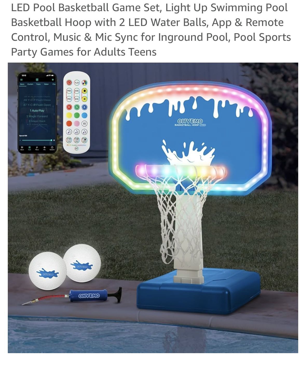 LED Pool Basketball Game Set