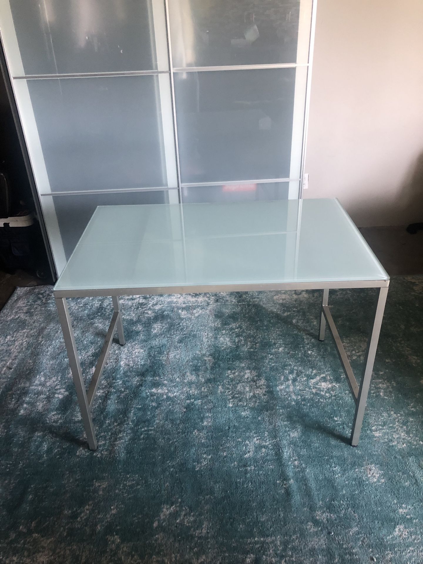 CB2 Frosted Glass Table/ Desk