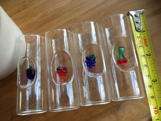 Glass decorative tubes, fruit, propagation jars