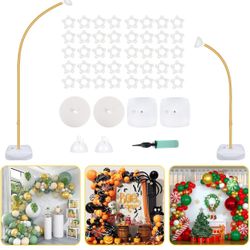 OurWarm 9.35Ft & 6Ft Gold Balloon Arch Stand, Free Bending Shape Balloon Arch Kit, Half Arch Balloon