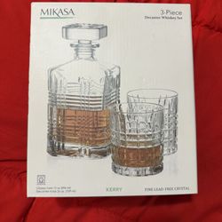 Mikasa Crystal Decanter Whiskey Set -