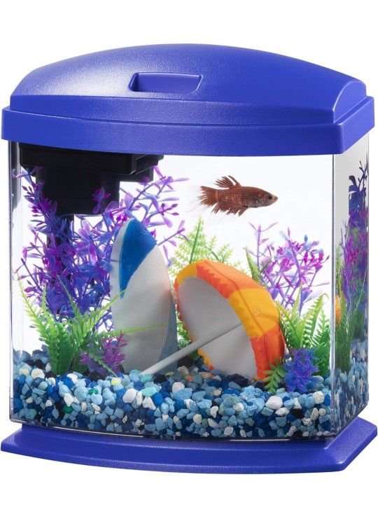 Aqua 1 Gallon Betta Tank Aquarium With Filter And Light
