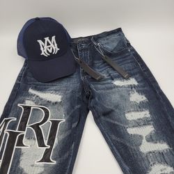 AMIRI JEANS WITH HAT