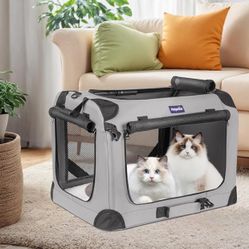 Petprsco Large Cat/Dog Carrier for 2 Cats Small Medium Dogs, Soft Pet Carrier 24x17x17 