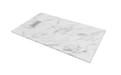 36 in. W x 60 in. L x 1.125 in. H Alcove Solid Composite Stone Shower Pan