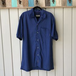 Timberland Blue Black Checkered Casual Short Sleeve Shirt Size M
