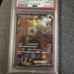 2011 Black And White 1st Edition  Dark Rush Entei Psa 10