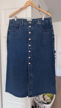 Denim long skirt