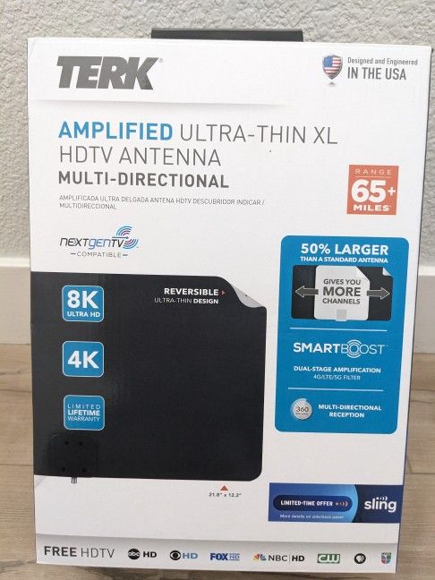 TERK ULTRA-THIN XL AMPLIFIED HDTV ANTENNA