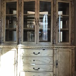 Table With 6 Chairs and China Hutch