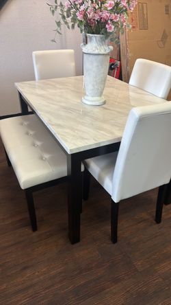 White dining set