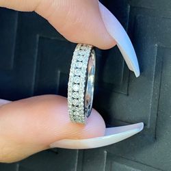 14k White Gold Diamond Ring Size 4.5 