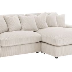 Sectional NewIn Boxes, Plush Corduroy Performance Fabric, Deep Seats, Can Deliver