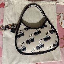 Black And White Cherry Coachtopia Purse