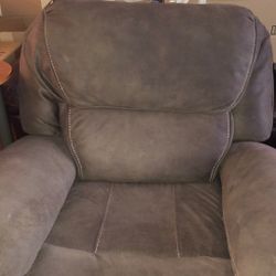 Scotchguard Fabric Large Recliner Brown In Color. 