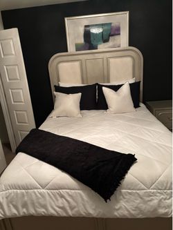 Queen bed with night stand
