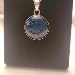 Blue Dichroic Glass Pendant 