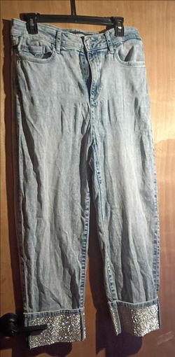 Size 10 karl lagerfeld rhinestone cuff jeans