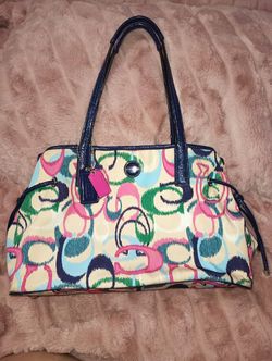 Coach Brand Multicolor Purse Blue Colorful Bag