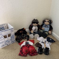 BUILD A BEAR MONKEYS W/CLOTHING & ACCESORIES
