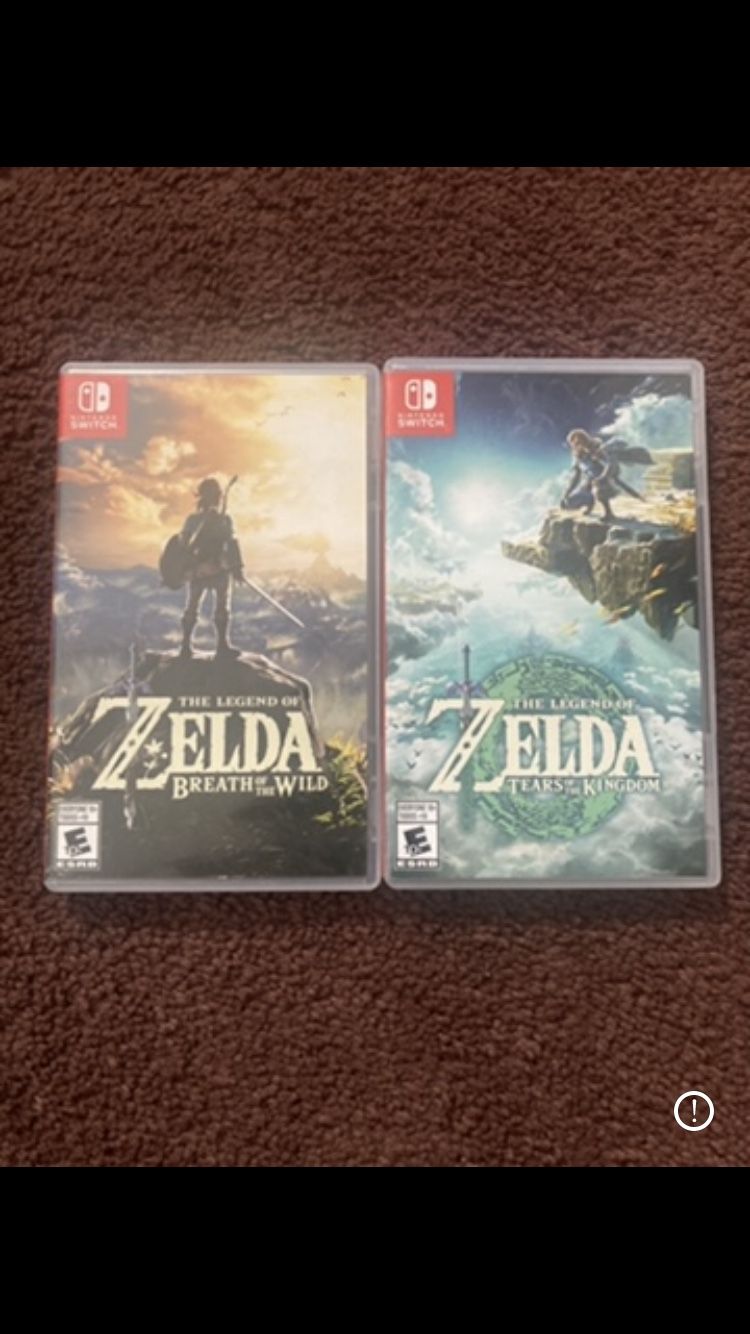 Zelda Tears of the Kingdom and Breath of the Wild Nintendo Switch