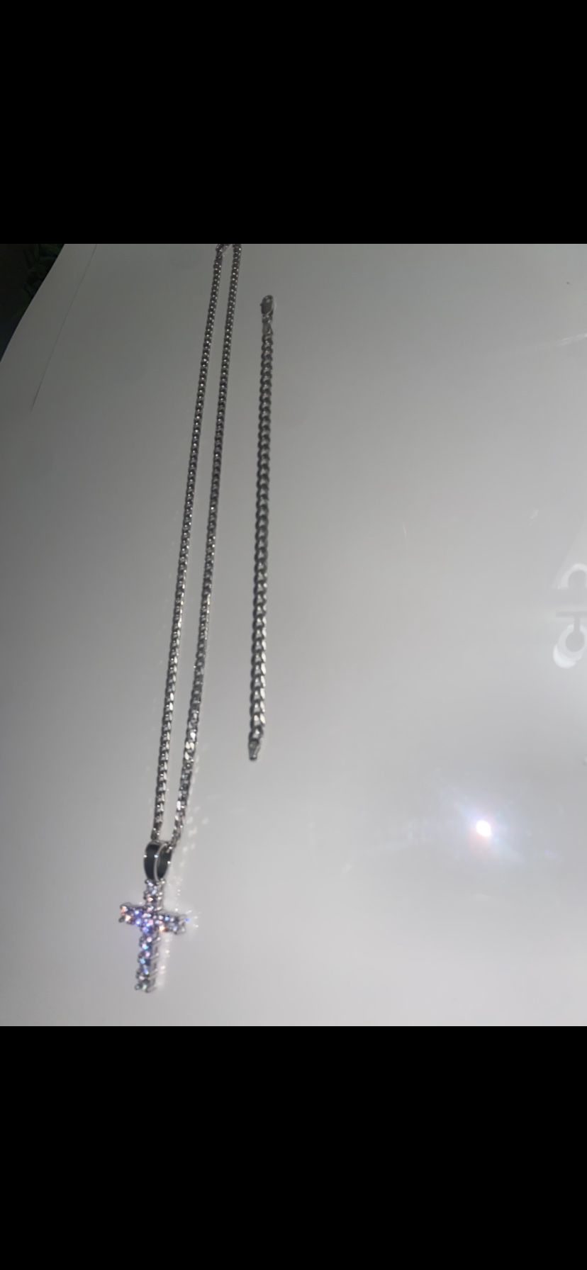 20 “Cuban Link Chain And Tennis Charm