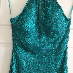 Prom dress Formal Turquoise Sequin SCALA Dress (Size Small)