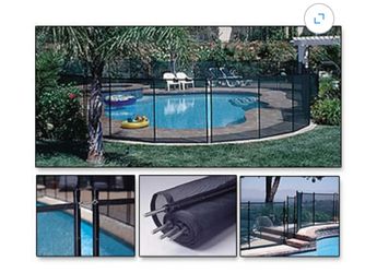 Pool fence portable removable like new!!! Black metal and mesh screens with gate door!