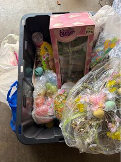 Box of Easter decorations