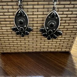 Sterling Silver Black Onyx Earrings 
