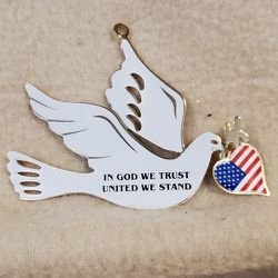 Gloria Duchin Peace Dove In God We Trust Ornament 1987