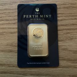 The Perth Mint Australia 1oz Pure Gold Bar 99.99%