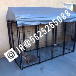 Large Welded Wire Steel Dog Kennel Cage Jaula New!