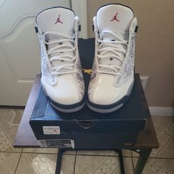 AIR JORDAN DUB ZERO WHITE/VARSITY RED-CEMENT GREY. SIZE 8.5 MEN'S 10 WOMEN'S.