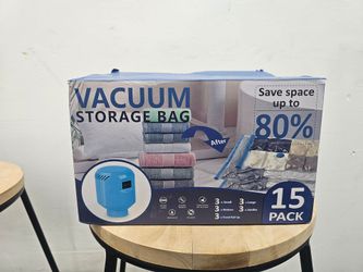 Vacuum Storage Bags 15-Pack with Electric Pump