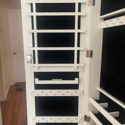 Wall Mirror Jewelry Cabinet 