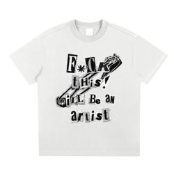 White T-shirt, white Tee, Punk-style, Graphic Tee, Oversize Tee, Streetwear, Unisex white T-shirt, Grunge Tee