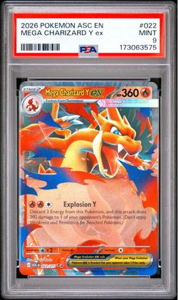 PSA 9 Mega Charizard Y ex #022/217 Pokemon Card