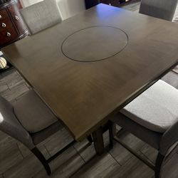 Dining Table With Built-in Lazy Susan And 4 Chairs!!