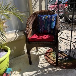 Wicker Chair And Cushions $20