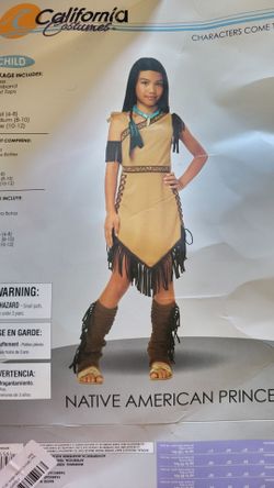 California Costumes Native American Princess Dress Fringe Boot Tops Child Large 10-12