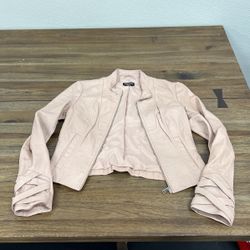 Bebé Brand Leather Blush Color Jacket