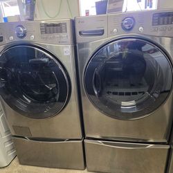 Lg Front Load Washer And Gas Dryer Set With Steam warranty Financing With Snap If You Qualify.