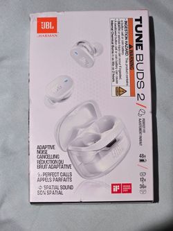 NEW JBL Tune Buds 2 Edition True Wireless Noise Cancelling Earbuds - Ghost White $60