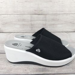 Clarks Cloudsteppers Step Cali Bay Wedge Sandal Black Comfort Neutral Casual 7.5