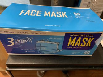 50 pcs face masks for $8 blue
