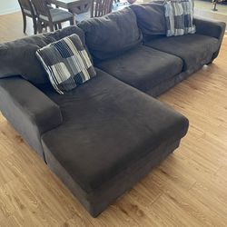 Brown Couch with Chaise