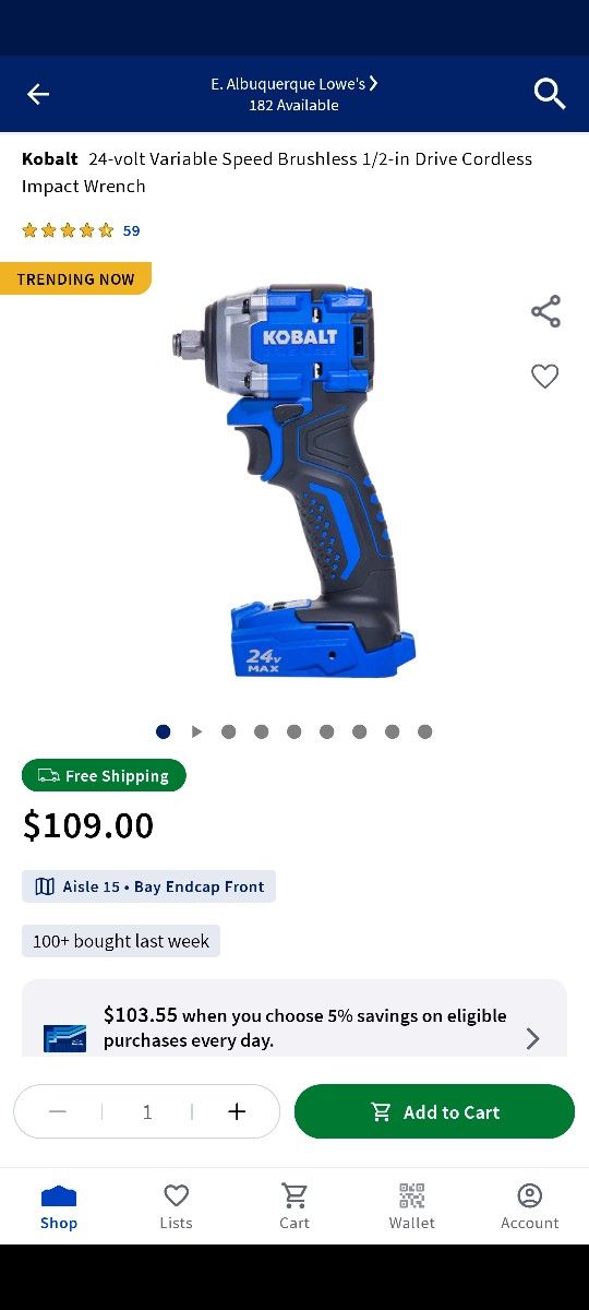 Kobalt 1/2 Variable Speed Impact Drive