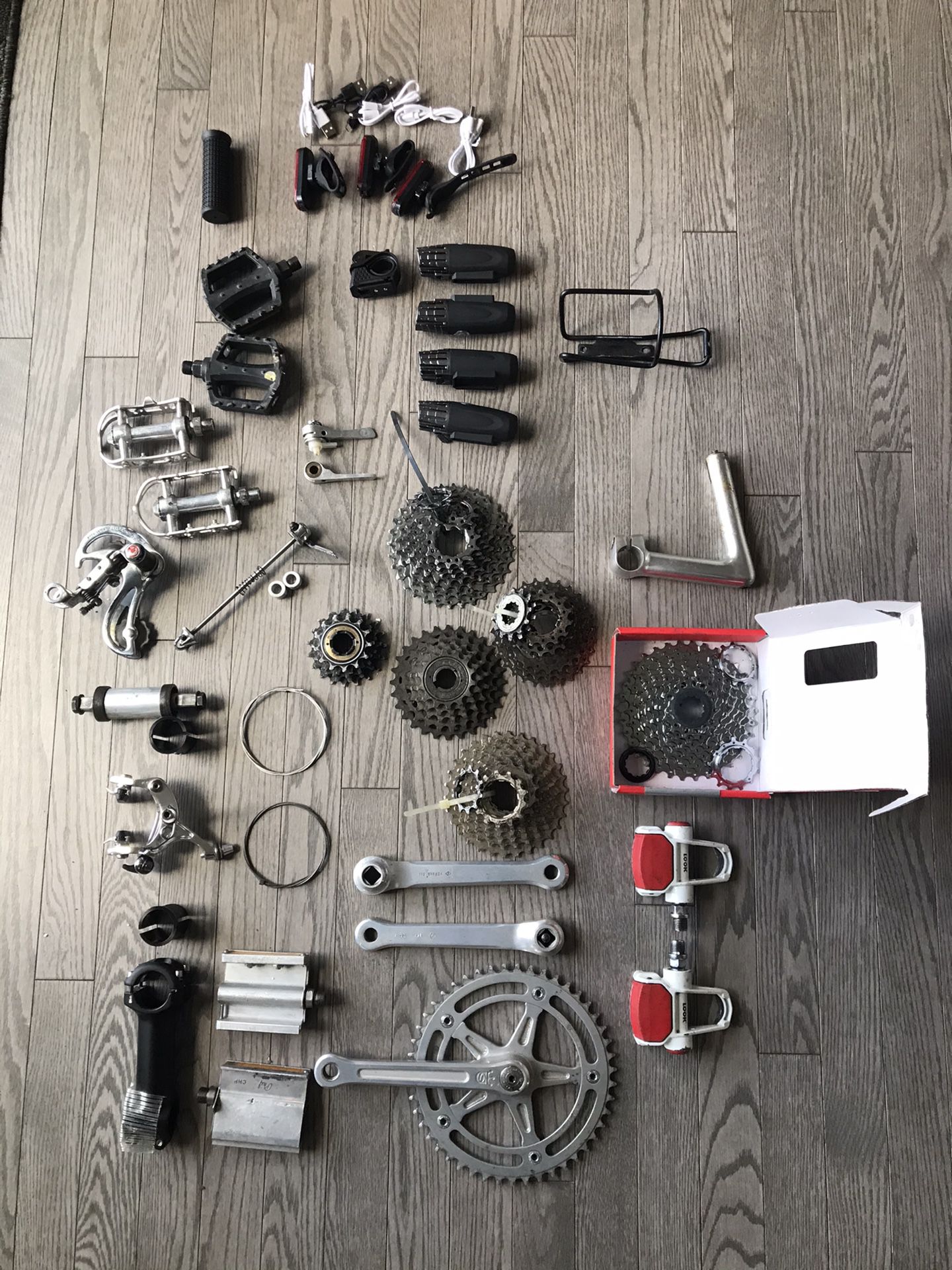 Lot Of Bike ( Bicycle ) Parts Silver Pedals Sold